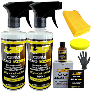 2 Ceras Automotiva L3D + Vitrificador Automotivo Facil Aplicação Super Brilho