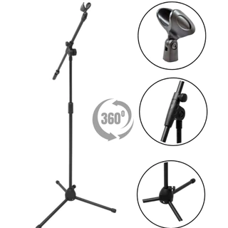 Pedestal Suporte Microfone Girafa Com Cachimbo [360º]