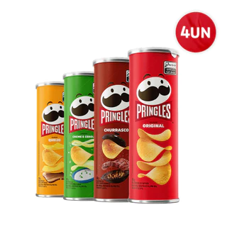 Combo Batata Pringles Sabores Sortido 4 Unidades