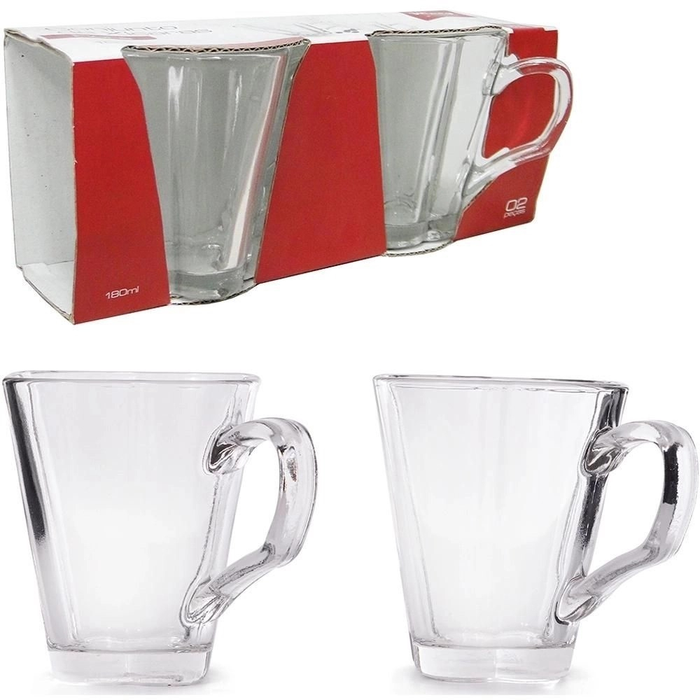 Jogo de Xicara Vidro Café Cappuccino Flora 2 Peças 180ml Shopee Brasil