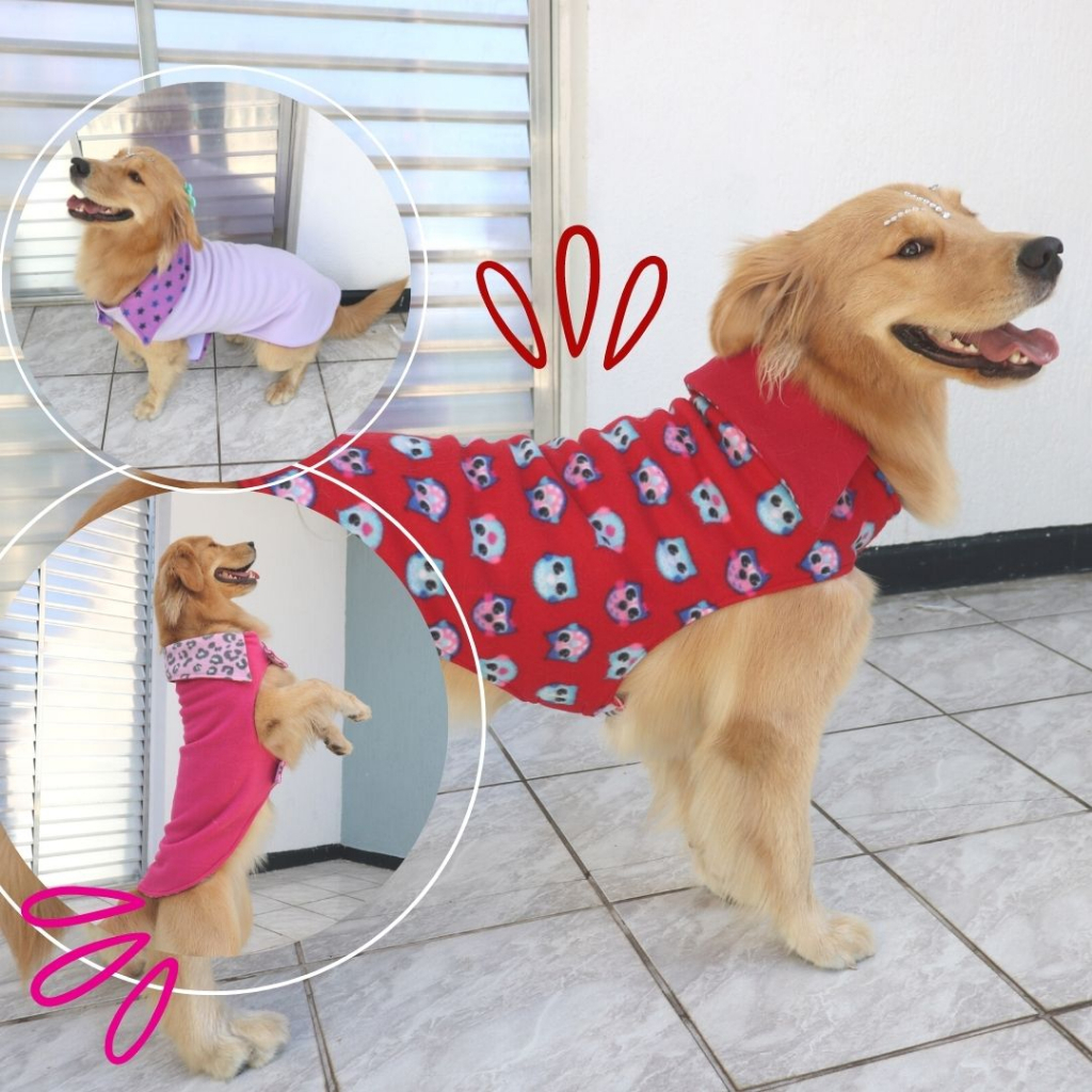 Roupa Inverno para cachorro de Grande Porte Dupla Face Gaby Pet Quente ...