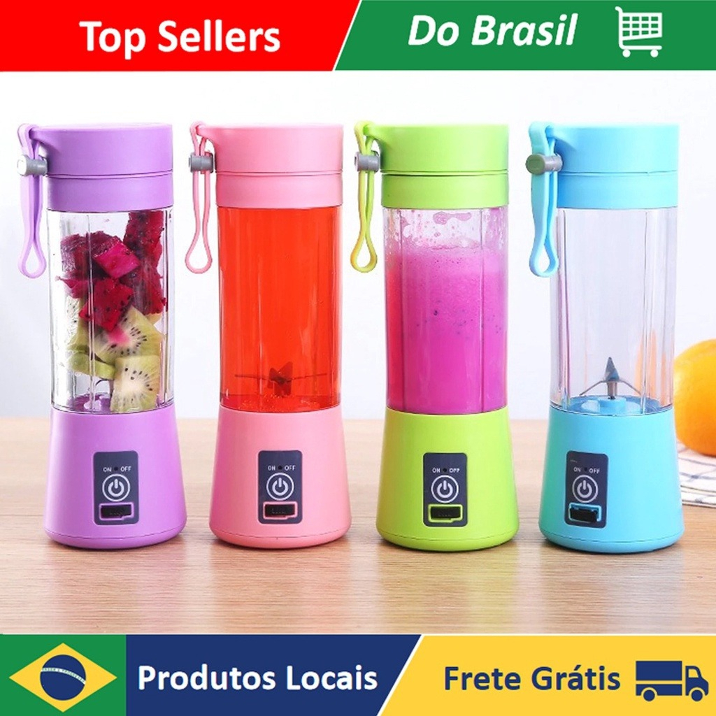 Mini Liquidificador Portátil Squeezers Recarregável Usb 6 Lâminas Fruit Smooth