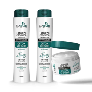 Kit Capilar Anti Resíduos Mahair Shampoo, Condicionador e Mascara