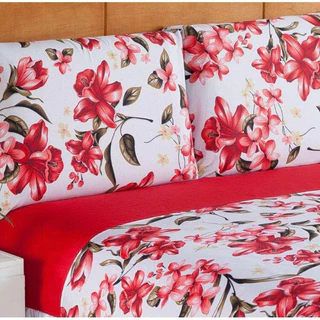 Jogo De Cama Casal 3 Peças Kit Virol Microfibra C/ Elástico Estampado