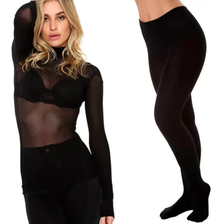 Kit Segunda Pele Blusa Gola Alta Lupo Fio 40 e Meia Calça Térmica Fio 80 Com Pé Joy - 800BN-CP