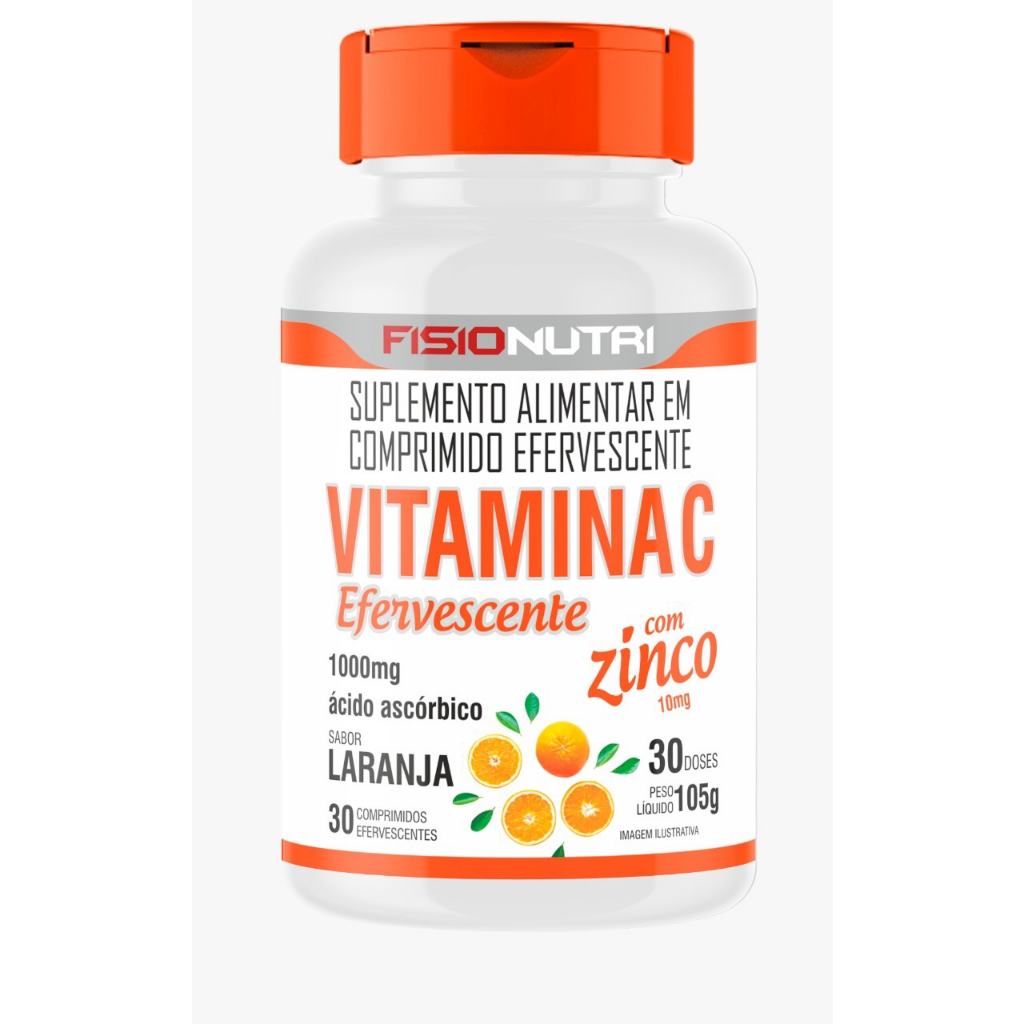 Vitamina C 1000mg + Zinco 7mg - Fisionutri - Escorrega o Preço