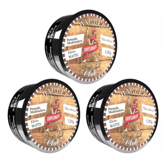 Kit 3 Pomada Modeladora Efeito Matte (seco) Barber Club 120g