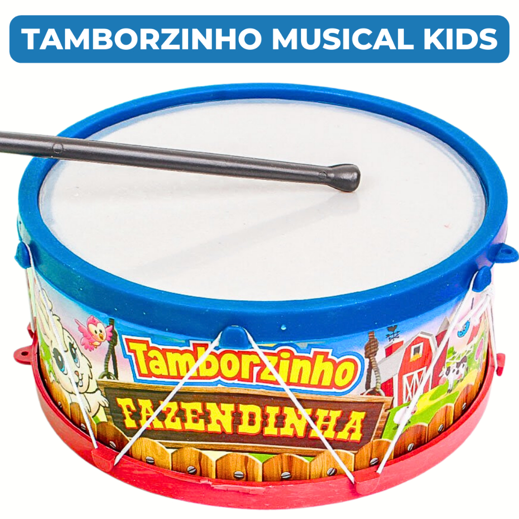 Tamborzinho Fazendinha Infantil Kids Instrumentos Musicais Brinquedo ...