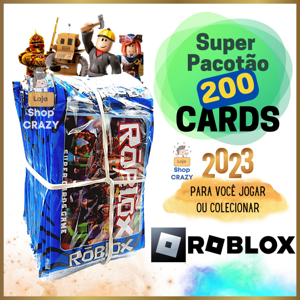 Kit 50 Pacotinhos = 200 Cards Roblox Para Crianças Coleção