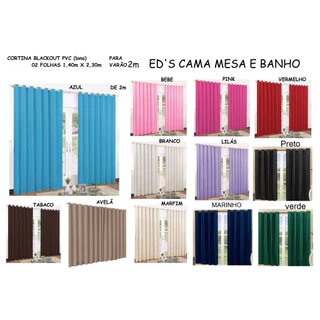 Cortina Blackout Pvc Lona Corta Luz 100% com 2 folhas de 1,40m x 2,30m