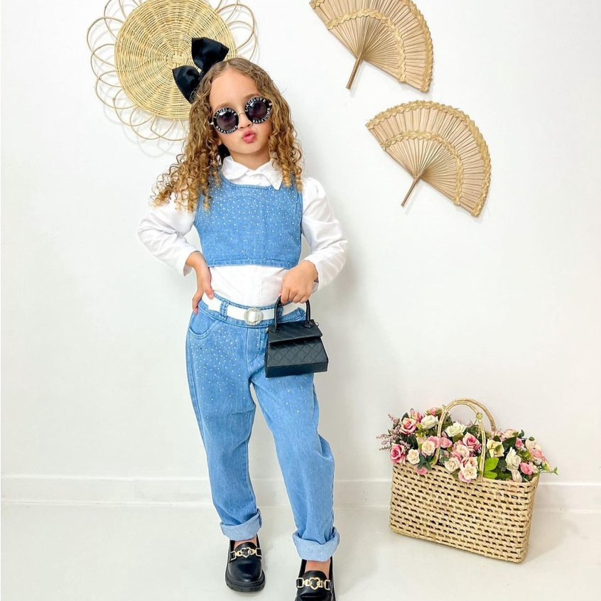 Roupa infantil menina blogueirinha 4 pe\u00e7as | Shopee Brasil