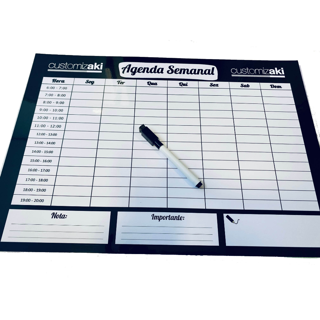 Quadro Planejador Semanal / Planejamento Planner office escritório personalizado com logo / nome
