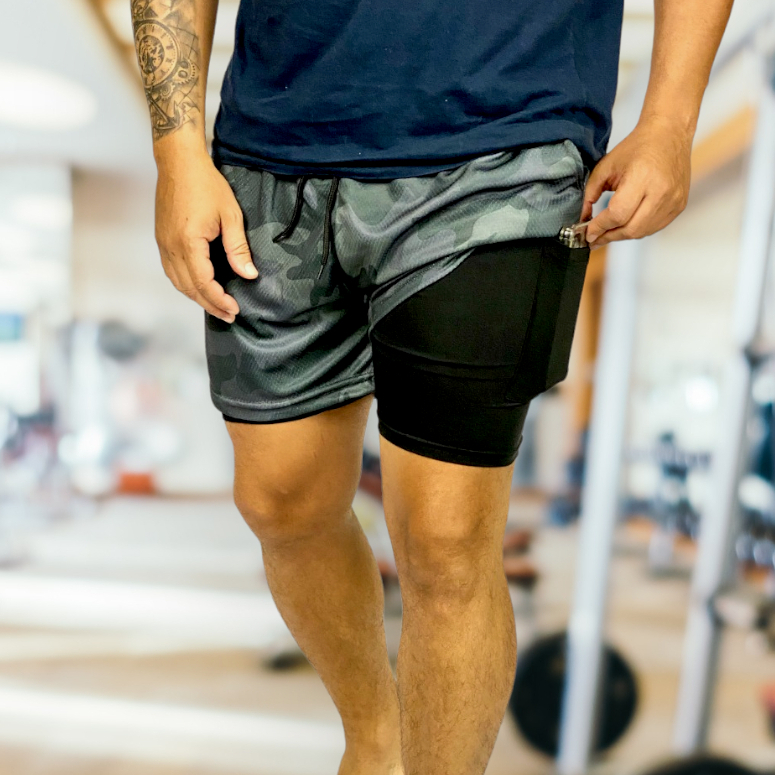 Shorts Masculino Treino Musculação Academia Corrida Ciclismo Fit Prime