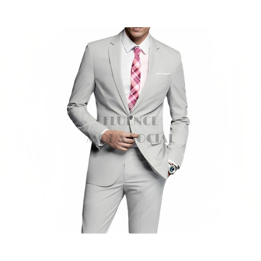 Terno social masculino Slim Microfibra Corte Italiano - Diversas cores (azul marinho, azul bebê, cinza claro, cinza chumbo, bordô, preto)
