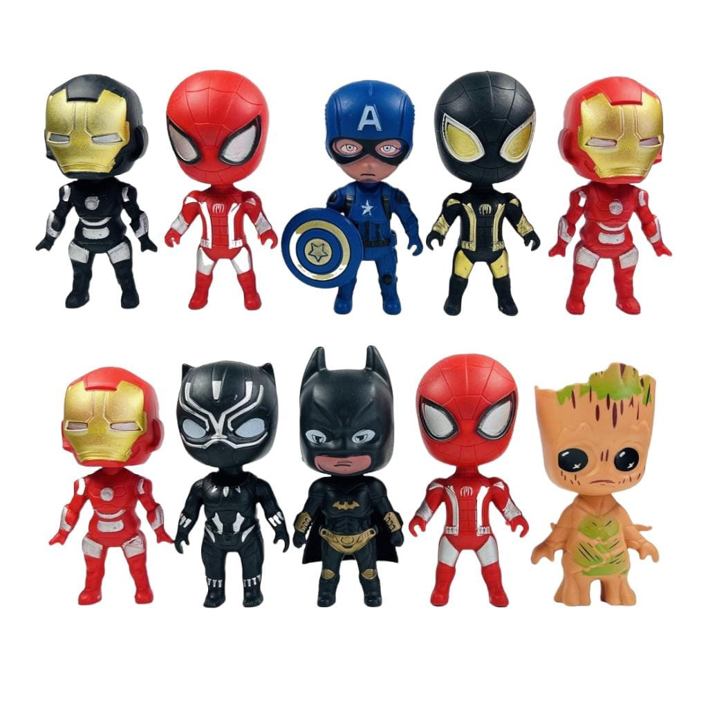 Bonecos Brinquedos Marvel Herói Homem de Ferro, Homem Aranha, Capitão América, Pantera Negra I