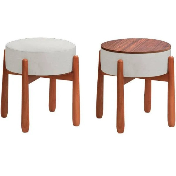 Conjunto - 2 Puffs Banqueta Lotus Luxo