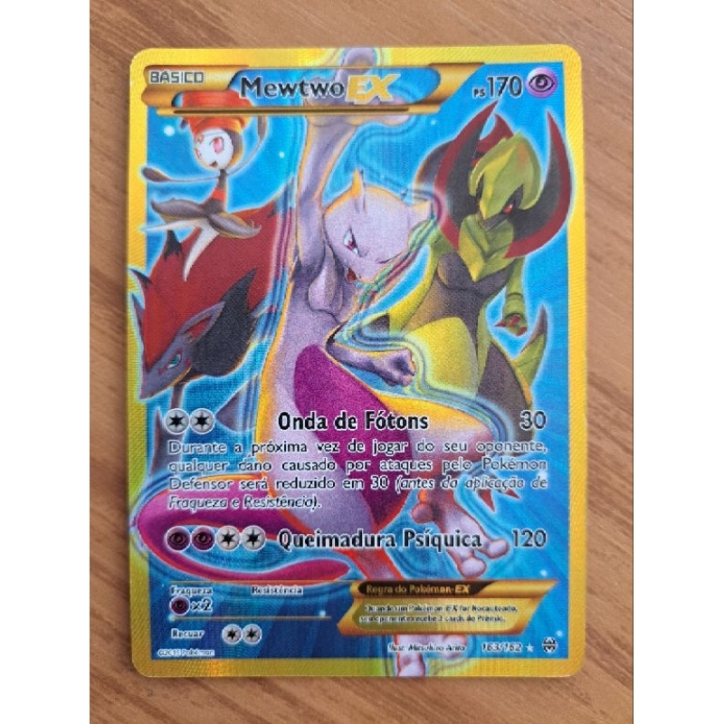 Card Pokémon Mewtwo EX original e nova