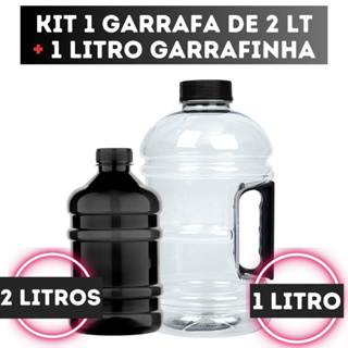 Garrafa De Agua 2l - 800ml - 300ml Kit Com 3 Coloridas Ka080