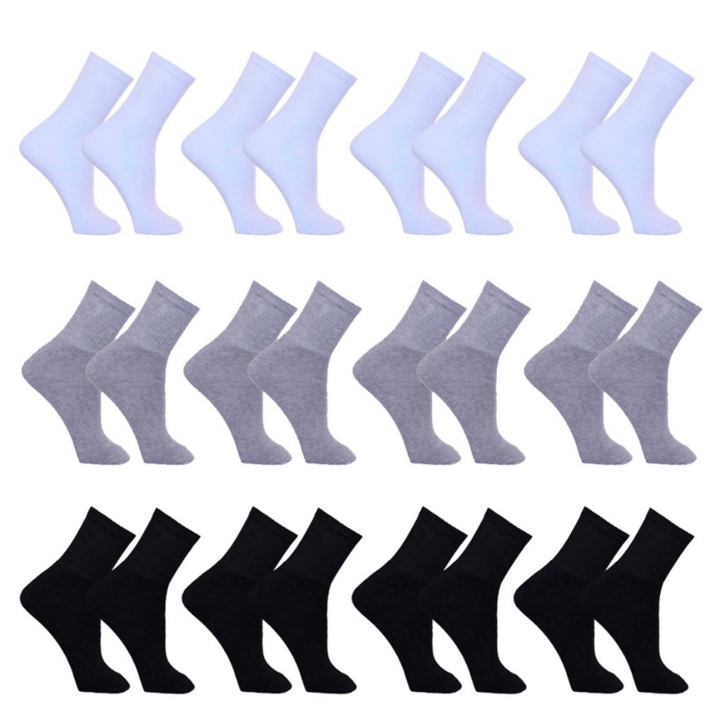 Kit 12 Pares de Meias Masculino Cano Alto Sport Menor Preço Do Brasil
