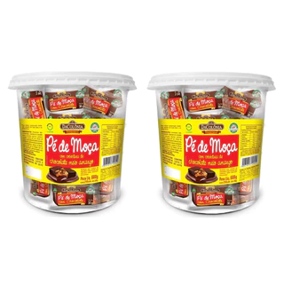 Kit 2 Potes de Doce Pé de Moça Com Cobertura de Chocolate 600g cada - Exclusivo DaColônia - Sem Glúten