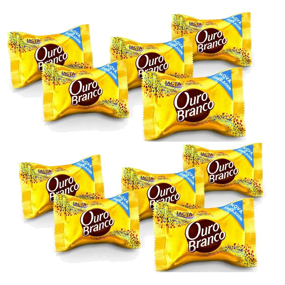 Kit com 10 Bombom Ouro Branco Lacta 20G