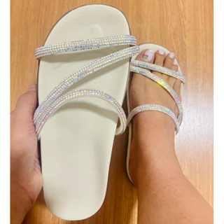 Birken Papete Rasteirinha Strass Feminina Cristal Brilho Blogueira Ultra Confortável flatform Lançamento verão 2023 (B-DRI)