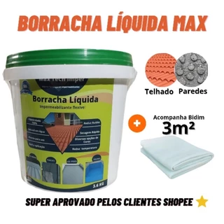 Borracha Líquida 3.6 kg Impermeabilizante de Telhado, Laje, Paredes.