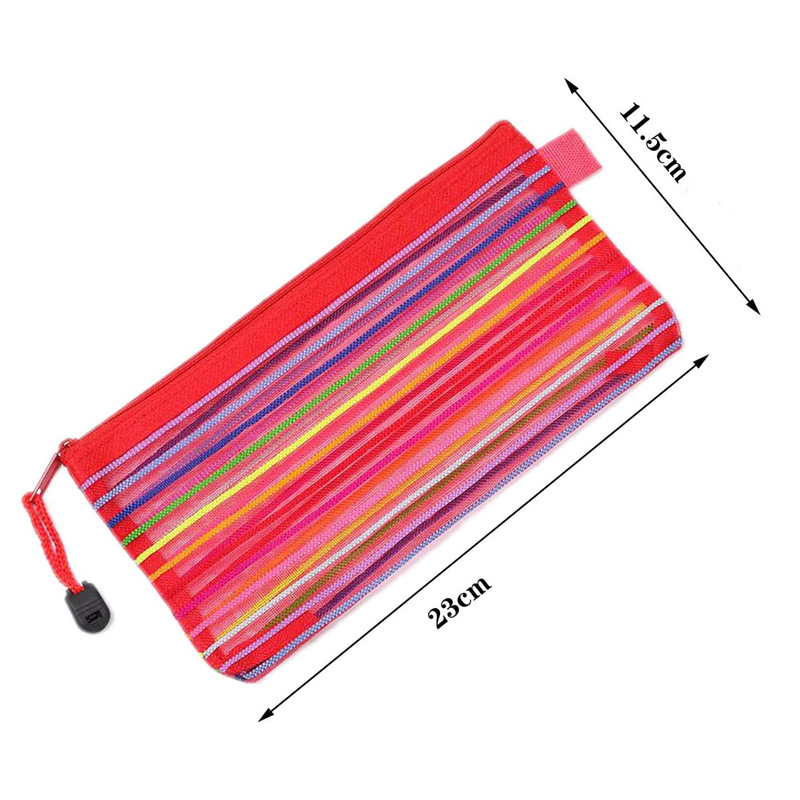 20 Unidades Estojo Multiuso Bolsinha Nylon Colorido Necessaire Promoção