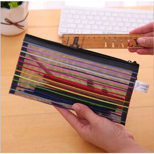 20 Unidades Estojo Multiuso Bolsinha Nylon Colorido Necessaire Promoção