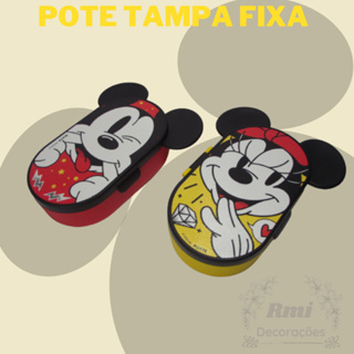 Pote Mickey/Minnie Mouse Tampa Fixa Lancheira/Marmita