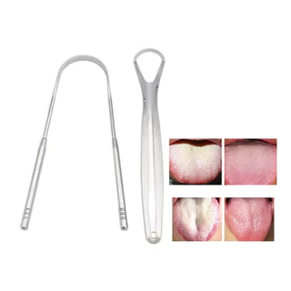Kit Limpador Raspador de lingua Dental Aço Inoxidável