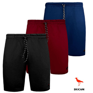 Kit 3 Bermudas Moletom Masculino Cores Sortidas Ducam Treino Academia