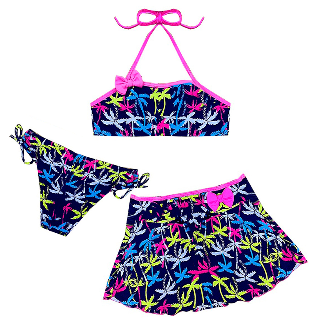 Verdusa Conjunto De Biquíni Feminino De 3 Peças Com Laço E Saia