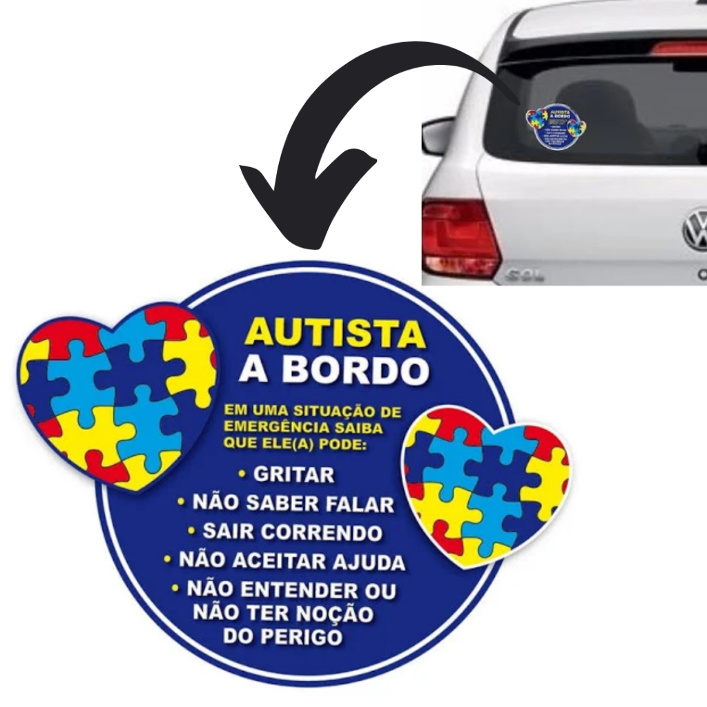 Adesivo Autista A Bordo Externo Carro Autista Azul Shopee Brasil 