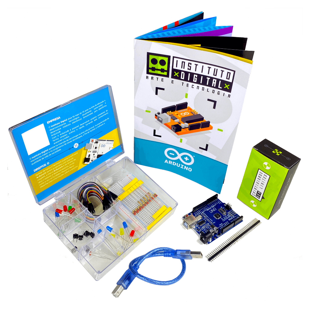 Kit Uno iniciante para Arduino completo 1 com tutorial e maleta