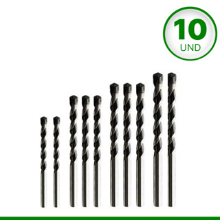 Kit 10 Broca Para Concreto 6x100 8x400 a 12/400mm Haste Cilindríca Mtx