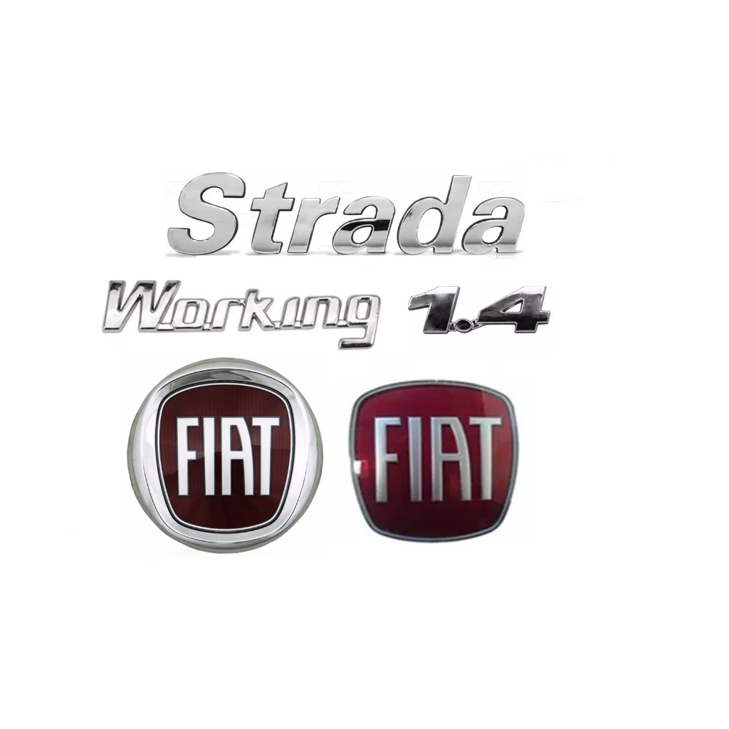 Emblema Strada Working 1.4 Logo Grade Mala Resinado | Shopee Brasil