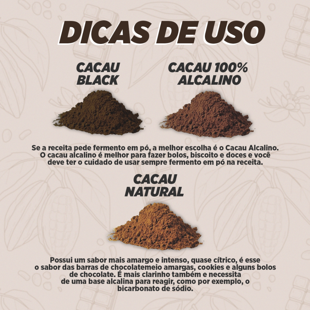 Cacau em Pó 100% Alcalino Puro 500g - P&P | Shopee Brasil