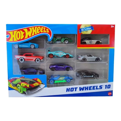 Caixa Com 10 Carrinhos Hot Wheels Sortidos - Mattel C/1 Raro a