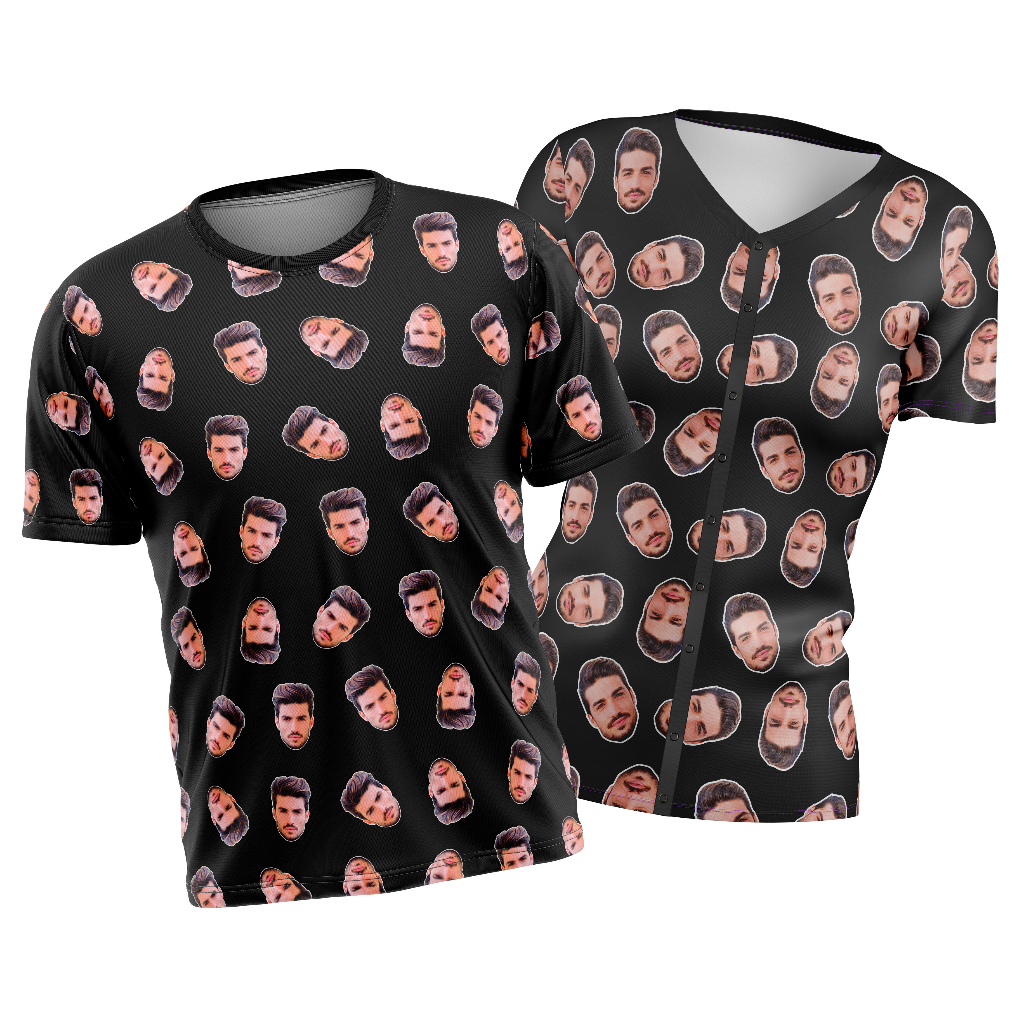 Kit pijama duas camisetas personalizadas com fotos do casal