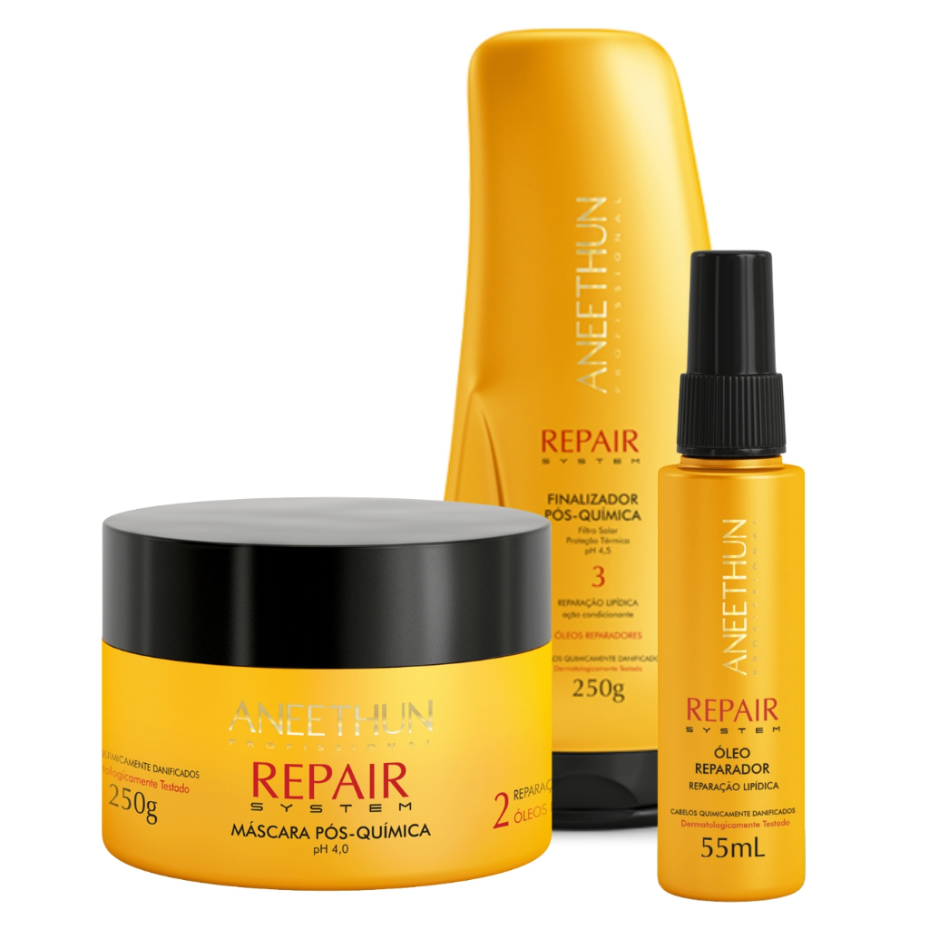 Kit Mascara Finalizador e Oleo Aneethun Linha Repair System Mascara