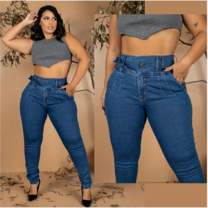 Calça Branca Feminina Plus Size Do 36 Ao 60 Jeans Com Lycra