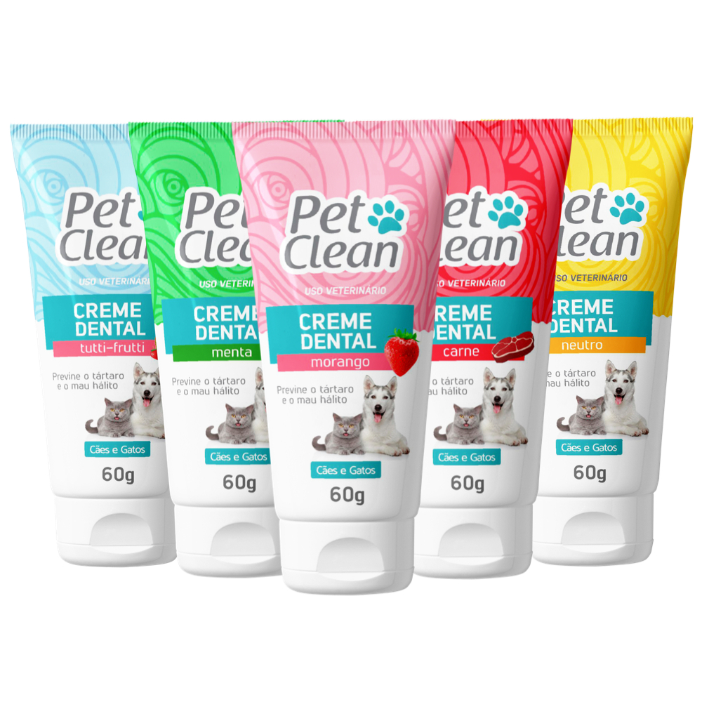 Creme dental para cachorro e gato Previne mau halito e tartaros - Pet Clean