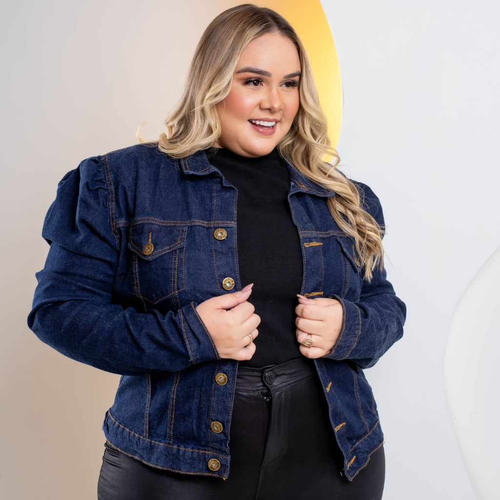 Jaqueta Plus Size Jeans Barbie