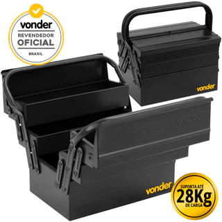 Caixa Metálica Sanfonada P Ferramentas 30cm 5 Gavetas Vonder