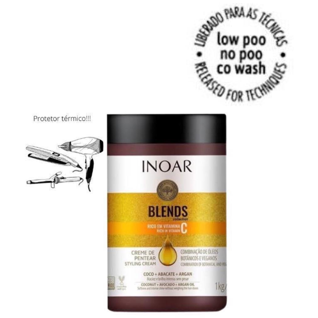 INOAR CREME DE PENTEAR BLENDS VITAMINA C 1KG. | Shopee Brasil