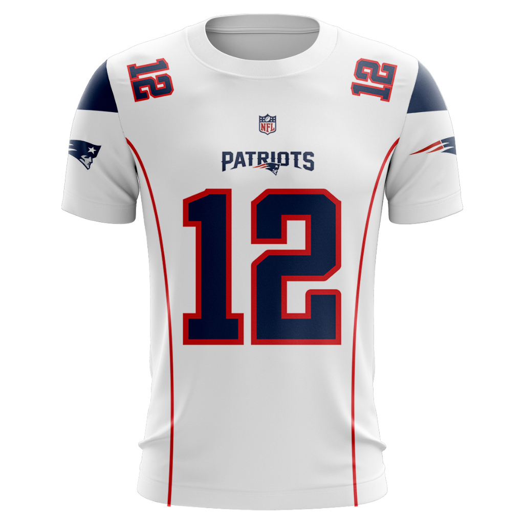 Camisa Camiseta New England Patriots Tom Brady Branca