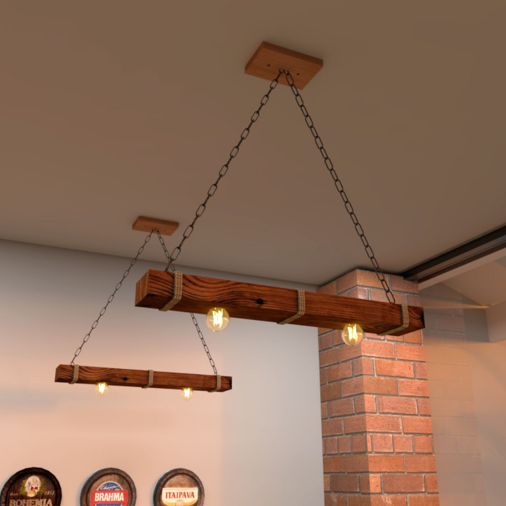 Luminária Pendente Rustica Lustre de Teto Bivolt - Restaurante, Fazenda ...