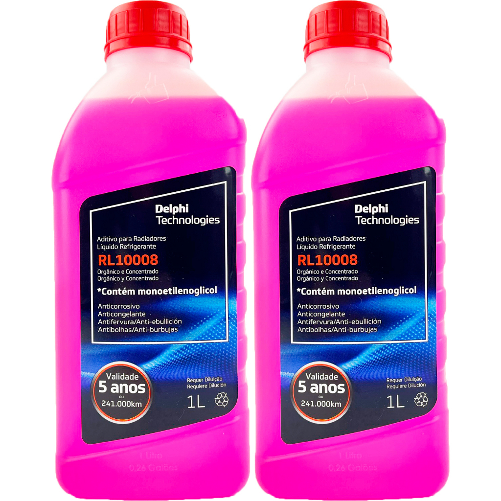 Liquido Refrigerante Delphi para Radiadores 1L Rosa / Orgánico y