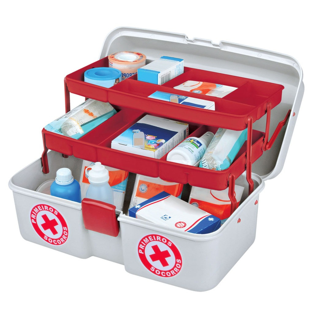 Maleta Caixa Primeiros Socorros De Medicamentos C/2 Bandejas